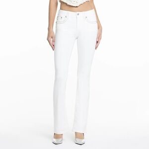 Miss Me Classic White Stitched Bootcut Jeans